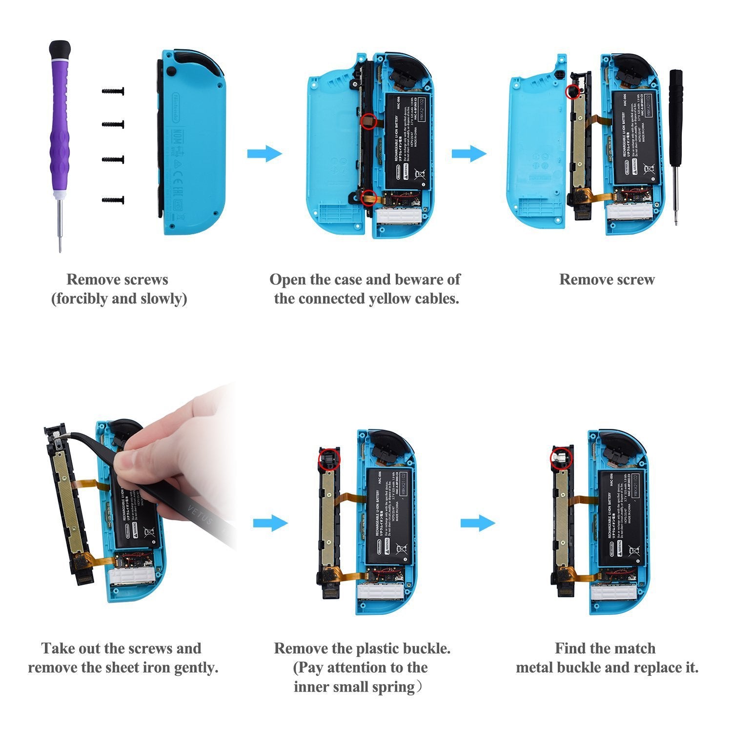 AOLION PGNX104401 2 Pairs Game Controller Latches Lock Buckles Repair Tools Kit for Nintendo Switch Joy-Con AOLION PGNX104401 2 Pairs Game Controller Latches Lock Buckles Repair Tools Kit for Nintendo Switch Joy-Con